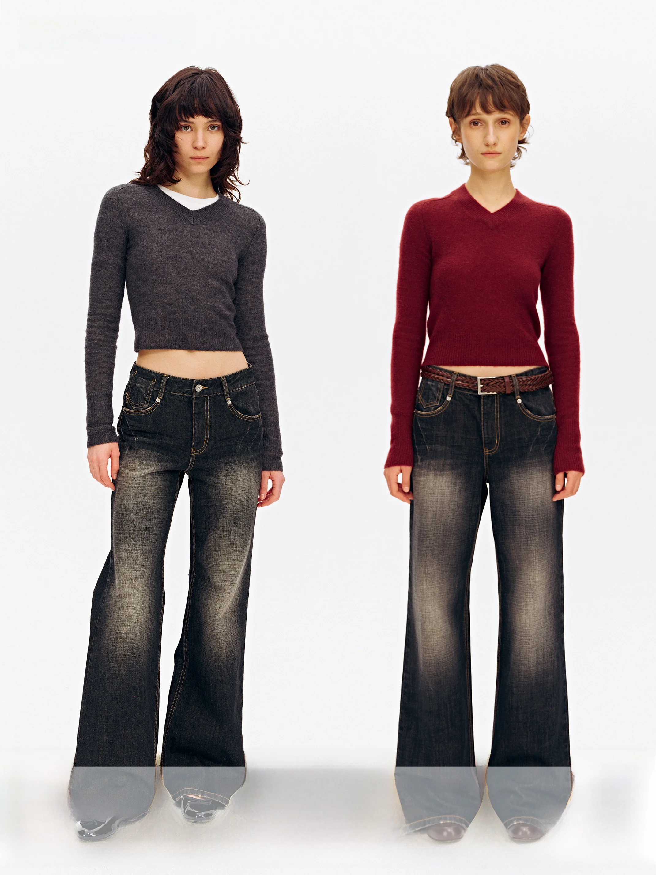 

SeeKSimple ort Knitted Sweater V-Ne Pullover Slim Fit Blend Camere Silk Soft Touch Women's Faion Winter Long Sve