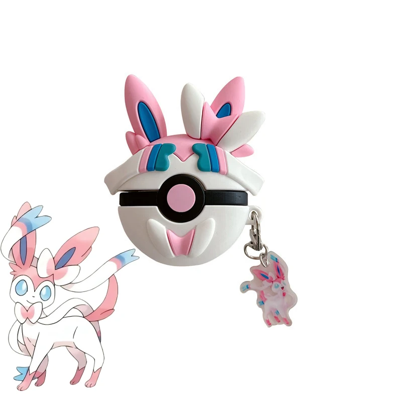 Новый чехол для наушников Pokemon Sylveon для AirPods 1 2 3 4 Pro2, силиконовый защитный чехол для наушников с рисунком, аксессуары с подвеской