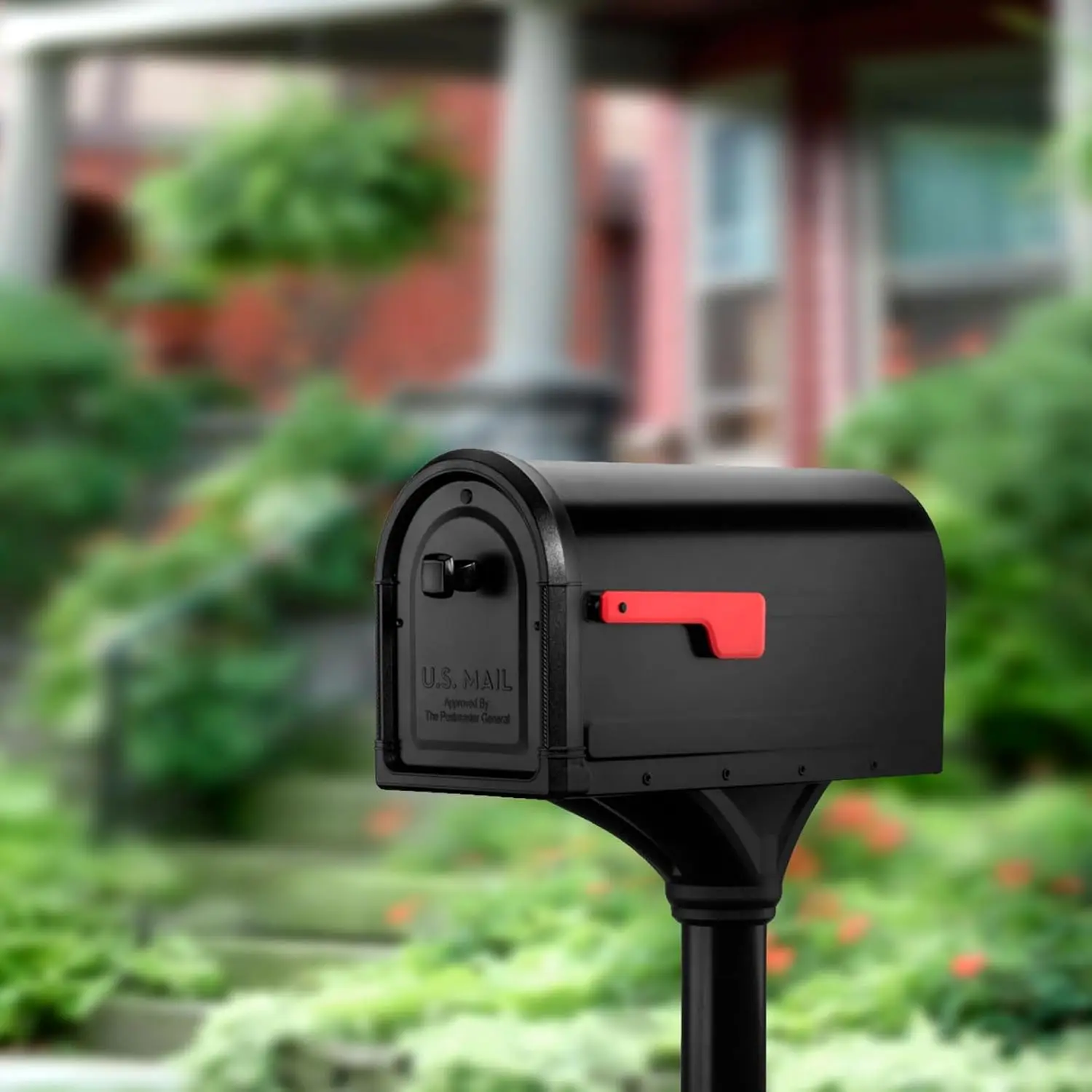

7980B-10 Roxbury Mount Mailbox and Premium Steel Post Combo, Medium, Black