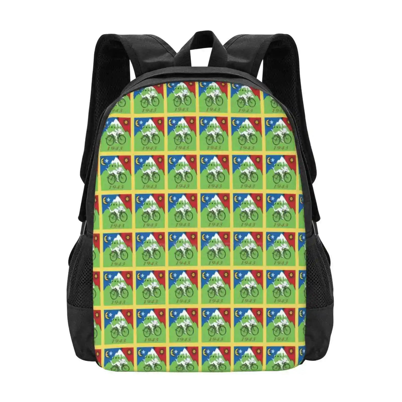 

Lsd Bicycle Day Hot Sale Schoolbag Backpack Fashion Bags Lsd Albert Hofmann Bike Bicycle Day Discovery Funny Drugs Grid Science