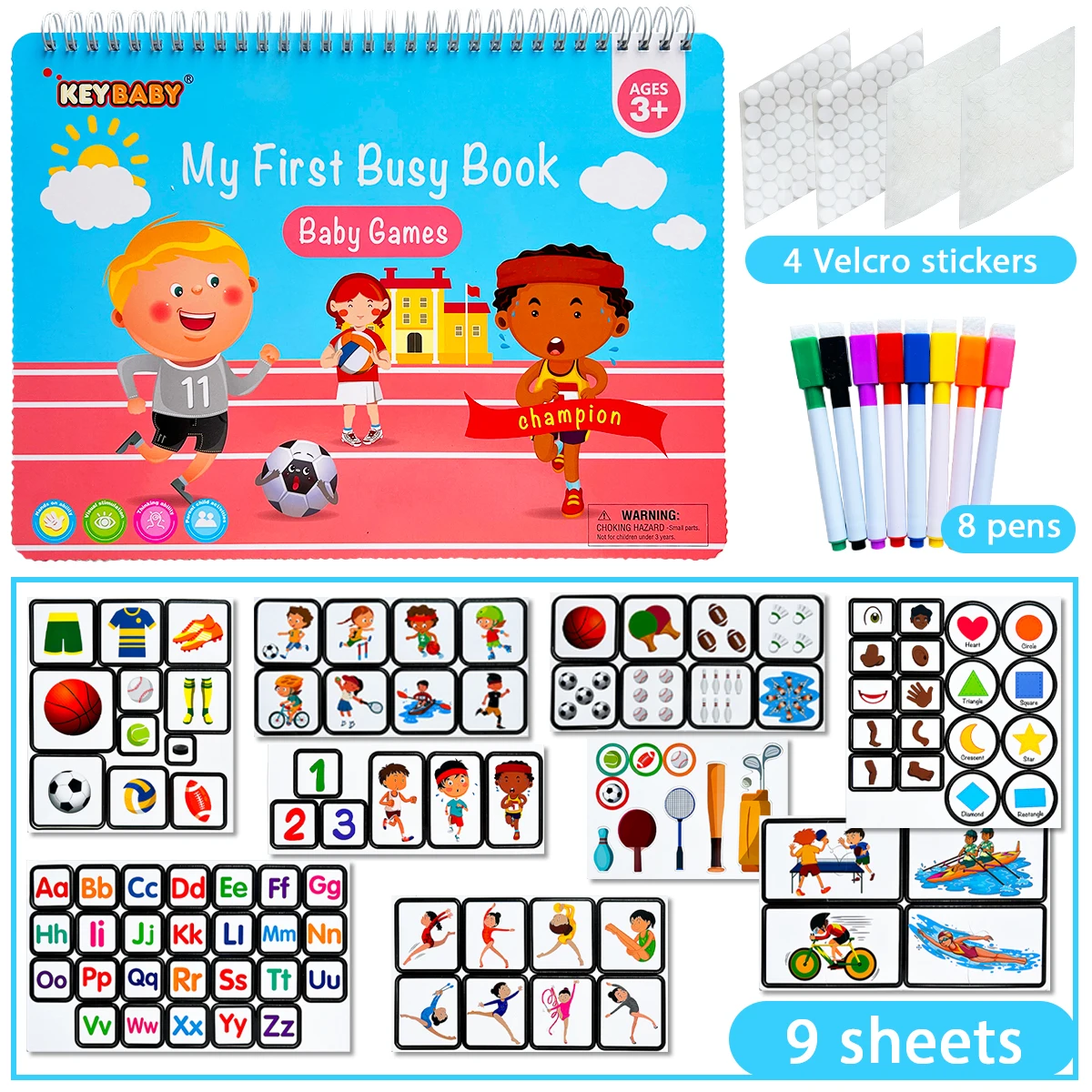 

2025 Essential Children's Intelligence Book for Early Education Enlightenment - Key Baby Multi-functional Booklet