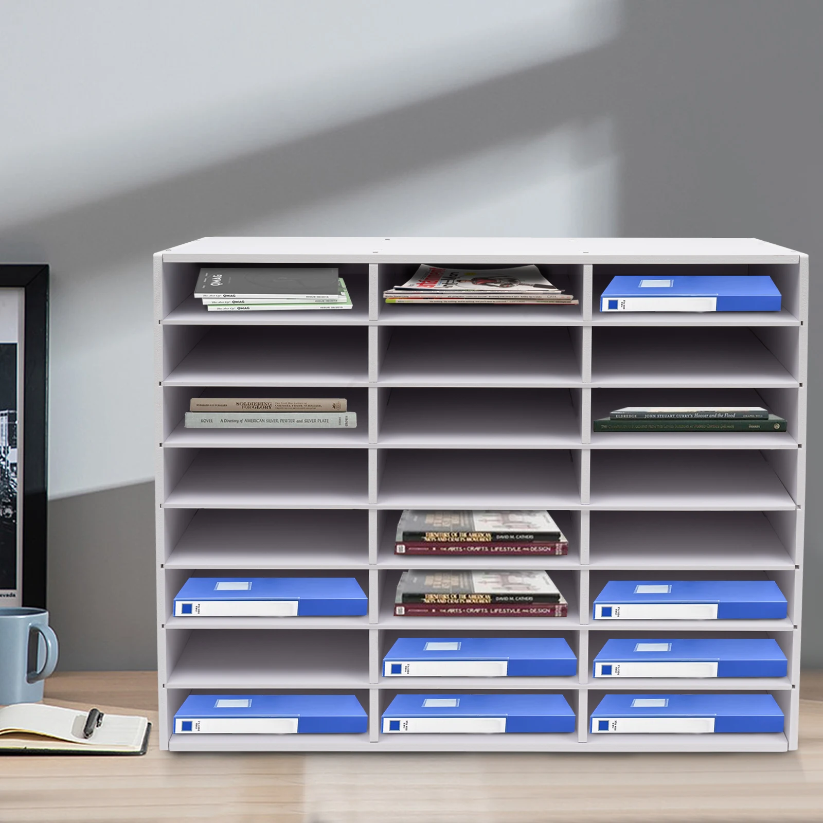 

24 Slots, 3 Columns, 8 Rows File Classification Cabinet for office school to store office supplies, folders, personal items