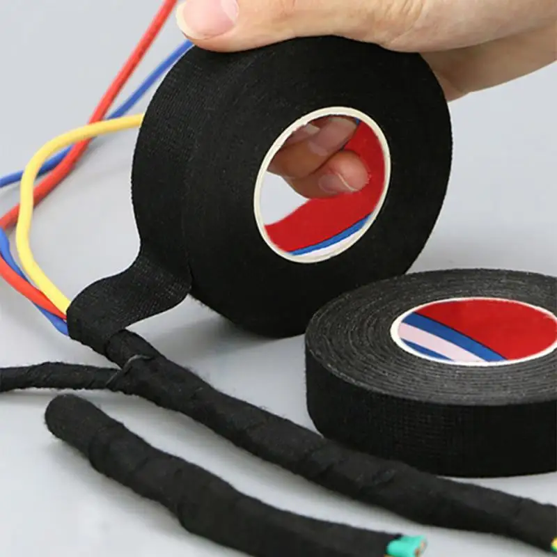 

5 rolls 15M Heat-resistant Flame Retardant Tape Adhesive Cloth Electrical Tape For Car Cable Harness Wiring Loom Protection 32mm