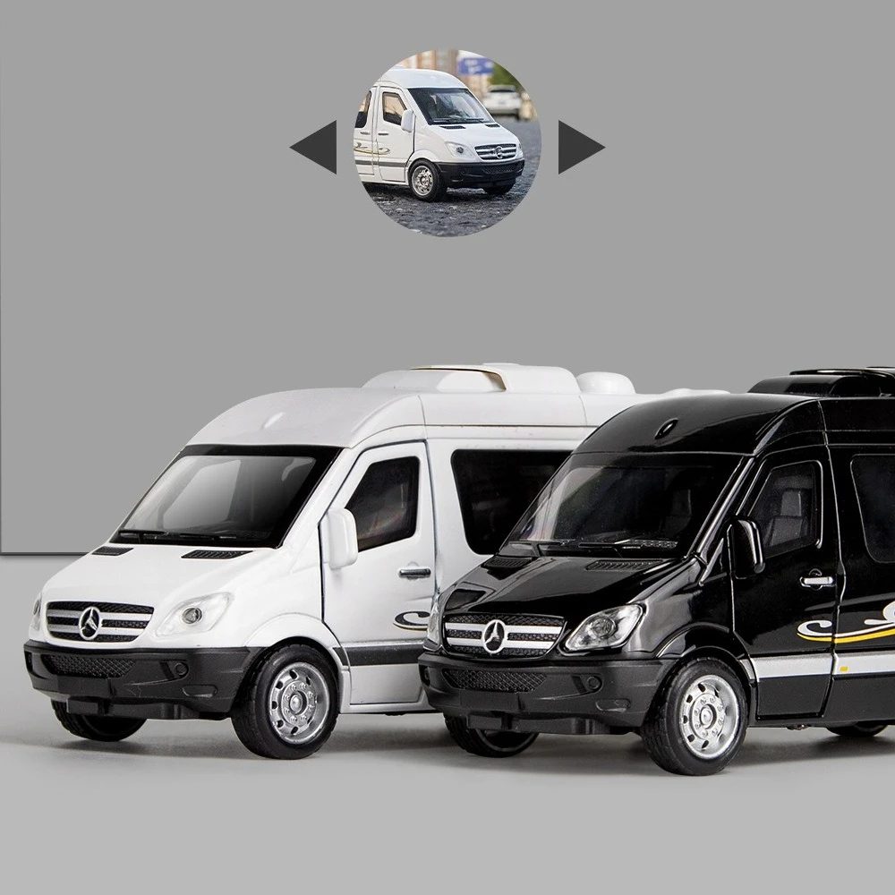 1:32 スプリンターRVおもちゃ車モデル合金ダイキャスト車両プルバックライト付きMPVバンミニチュアモデル男の子へのギフト