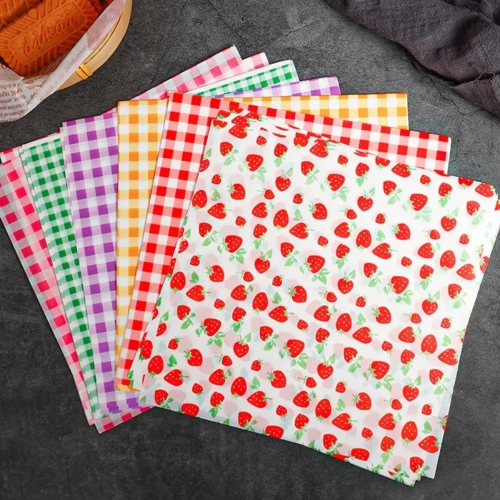 100pcs Multicolor Greaseproof Baking Paper Pre-Cut Sheets Disposable Sandwich Paper Non-Stick Food Placemat Paper Picnic
