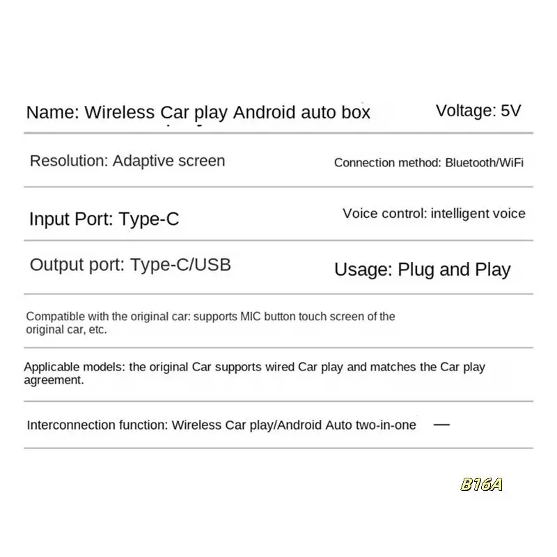 

Беспроводной адаптер 2-в-1 Carplay Android Беспроводной USB-адаптер Автомобильный адаптер Преобразование проводной Android Auto на беспроводе
