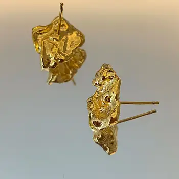 女士金塊耳環,不鏽鋼材質,小巧不規則造型,簡約優雅的不鏽鋼飾品 6 最佳銷售 金塊首飾 - №6