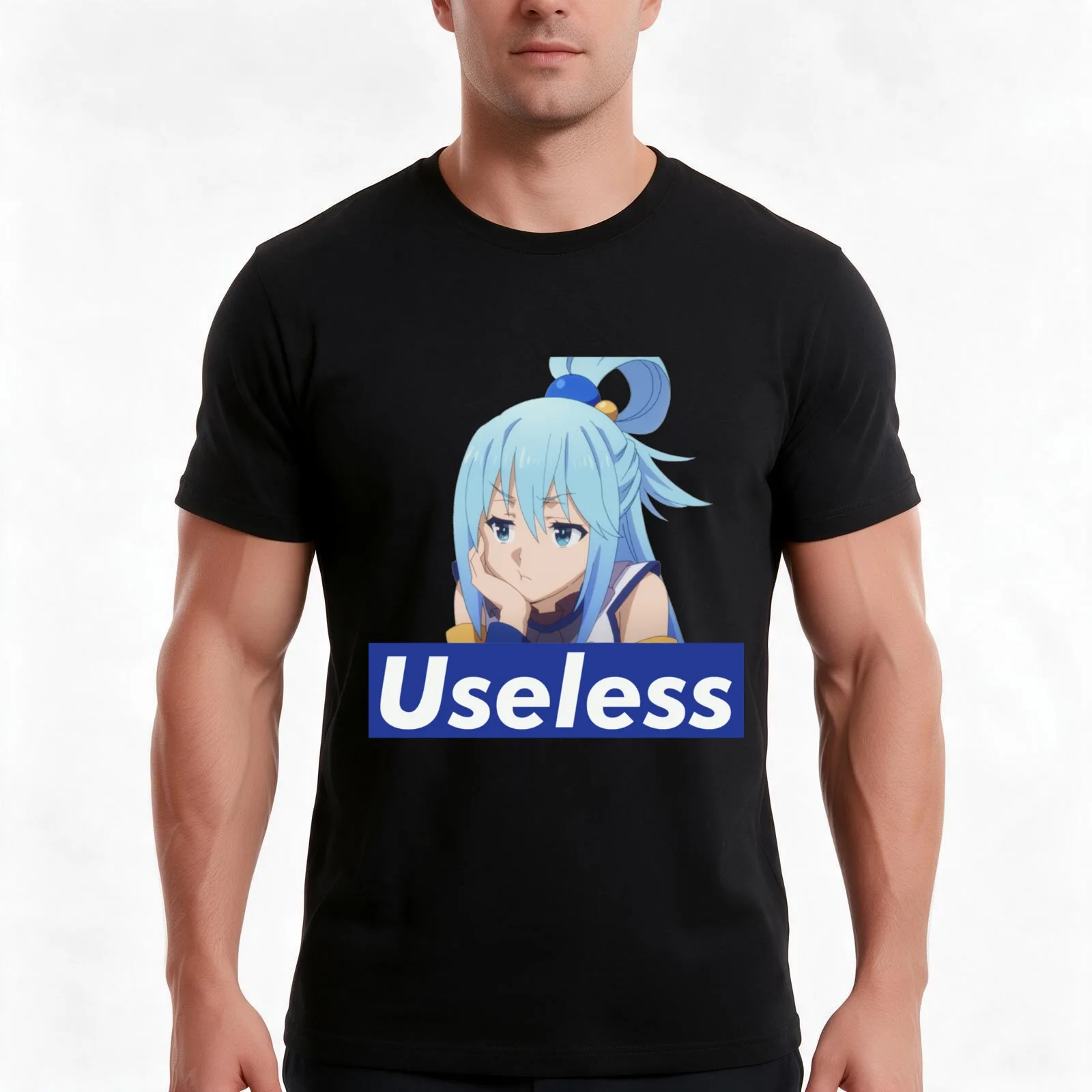 Useless Aqua Classic . T-Shirt Summer Casual Cotton Tee Unisex Men Women