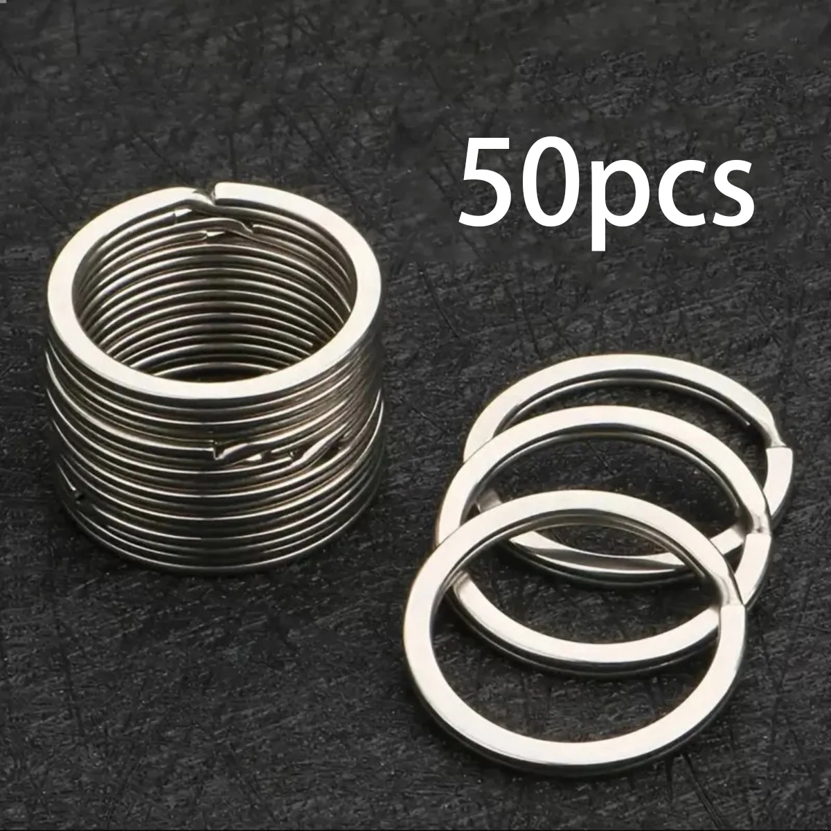 1-50pcs stainless steel split keychain 0.98-inch jump ring, keychain making, hardware accessories DIY handmade jewelry making image 3