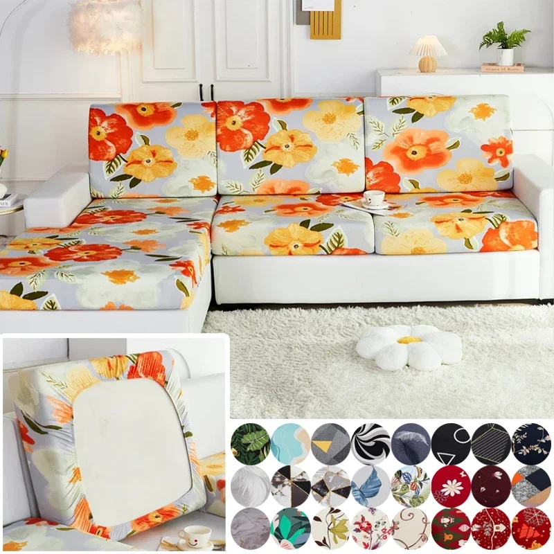 1PC Stretch Sofa Cushion Cover for Living Room Furniture Protector Christmas Style Individual Seat Cushion Cover Couch Covers