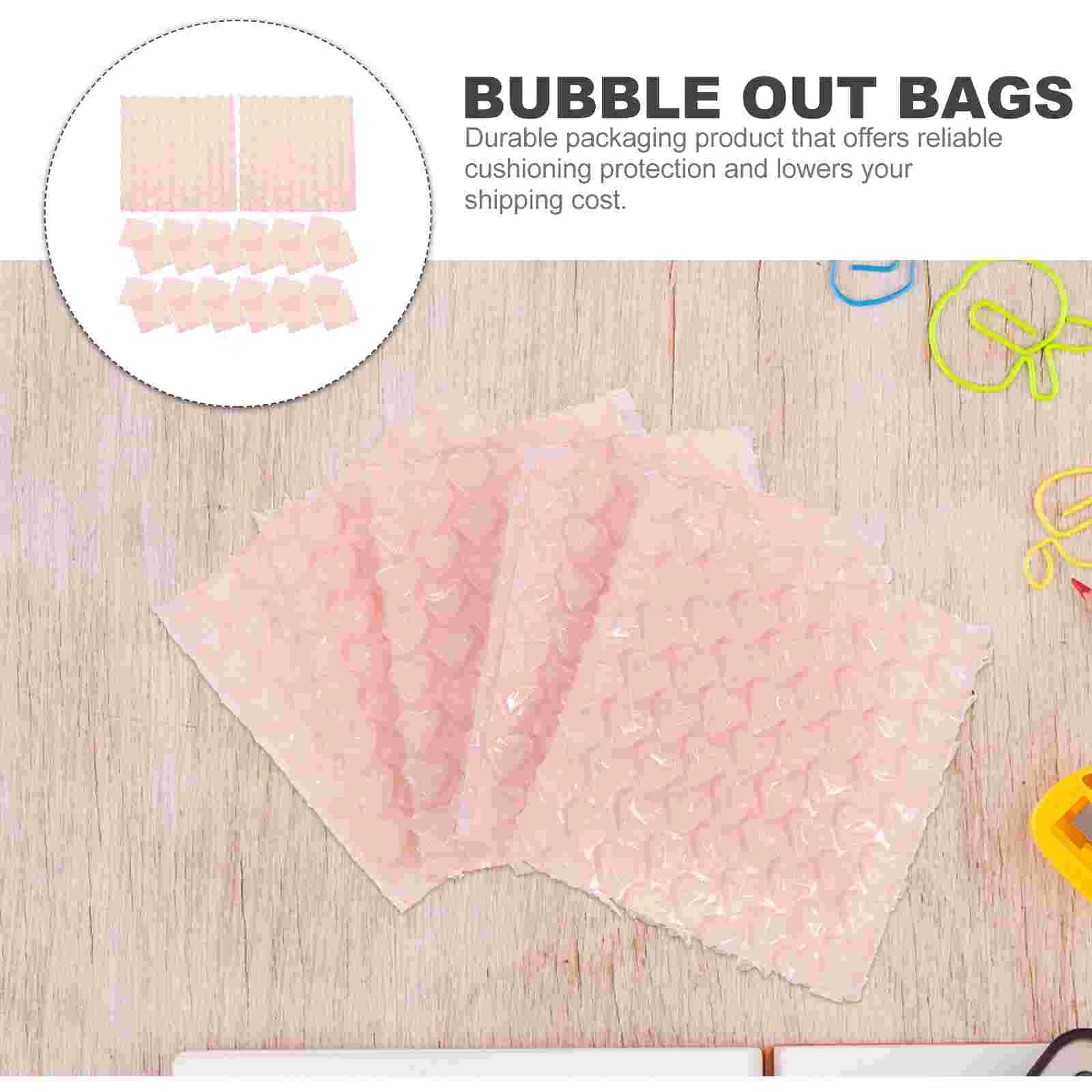 60 Pcs Double Walled Love Bubble Bag Baggies Pouches for Transporting Foam Paper Shipping Padding