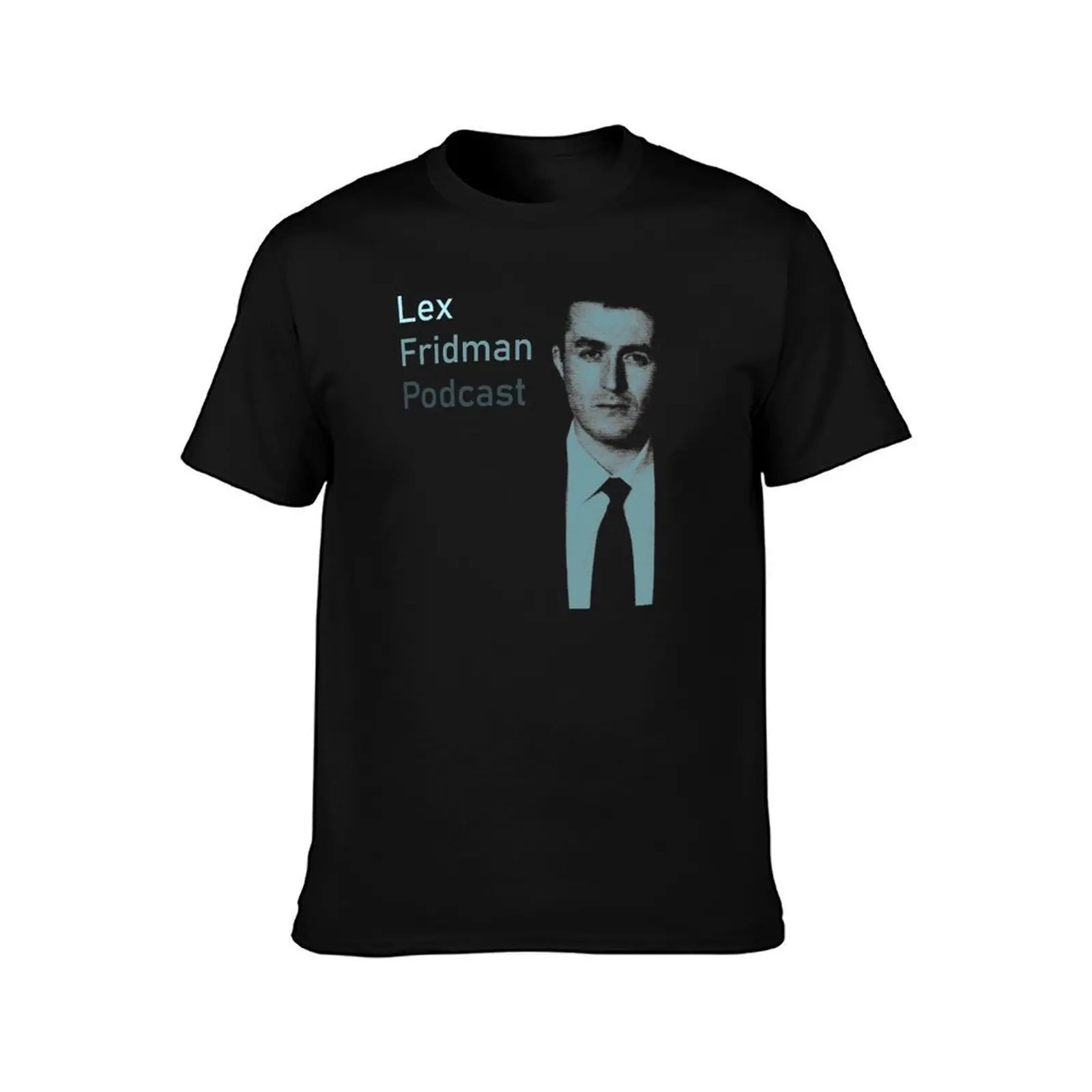 Lex Fridman Podcast T-Shirt, Summer Casual Cotton Tee, Oversized Streetwear Tops, Vintage Graphic Print, Loose Fit Short Sleeve