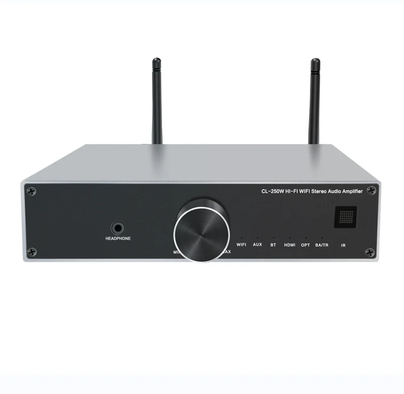 

Cloudyx CL-250W Hi-Fi WiFi multroom digital Stereo Audio Amplifier with WIFI2.4G BT 5.0 OPTICAL AUX H-DMI Audio Input