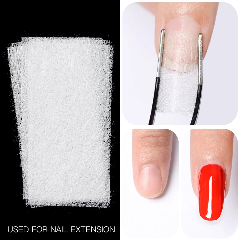 Extensão de unha de fibra de vidro, fibra de vidro de seda para extensão de unha, forma não tecida, gel uv, construção de fibra, acrílico francês, acessórios de manicure diy, peças