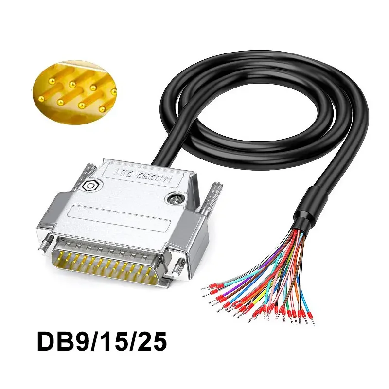 DB9 DB15 DB25 Connector Cable Industrial Male Female Connector Shielded Signal Wire 9/15/25 Pin Com RS232 Serial Port Line