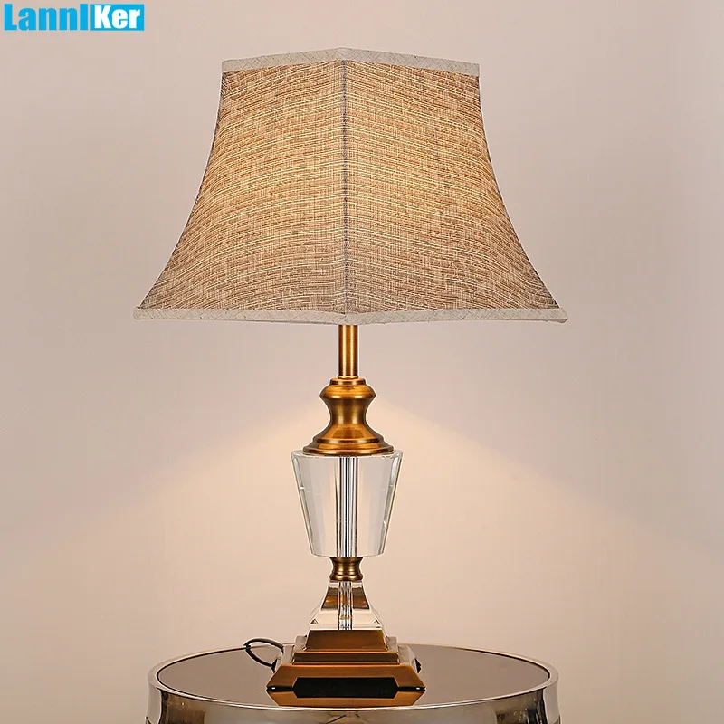 

Vintage European Crystal Table Lamps Home Decoration Living Room Dining Table Atmosphere Table Lights Bedroom Bedside Dask Lamp
