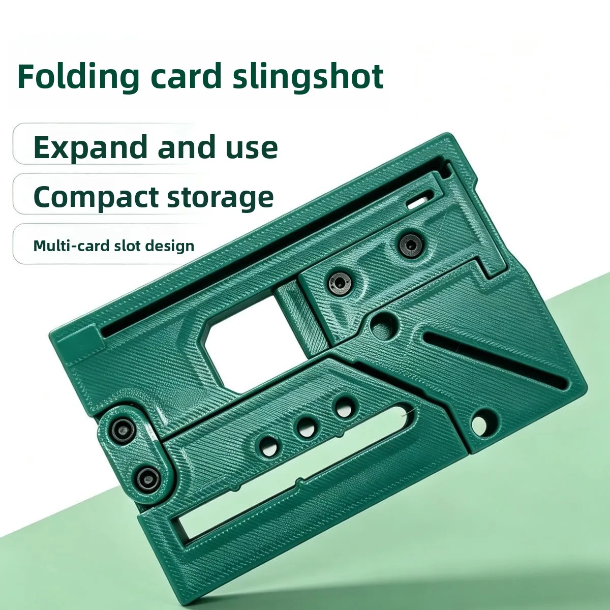 Foldable Card Slingshot Portable Easy To Carry 3D Printed Mini Slingshot Outdoor Competitions High-precision Pocket Slingshot