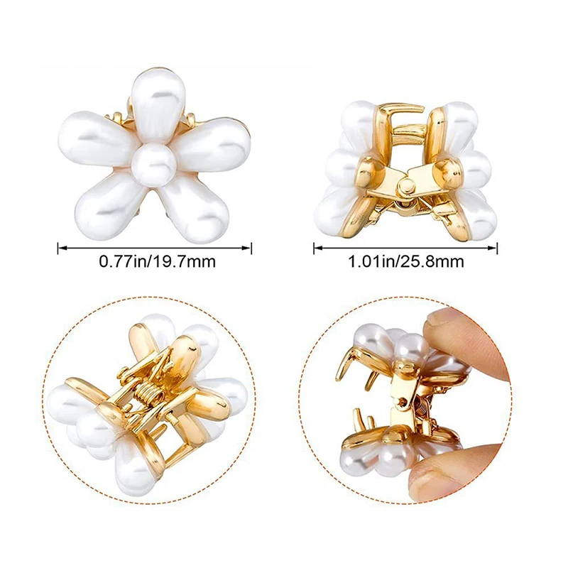 10Pcs Small Pearl Imitation Mini Pearl Hair Claws Hair Clips Headwear Hairpin Crab Styling Braids Hair Accessories 2CM Wholesale