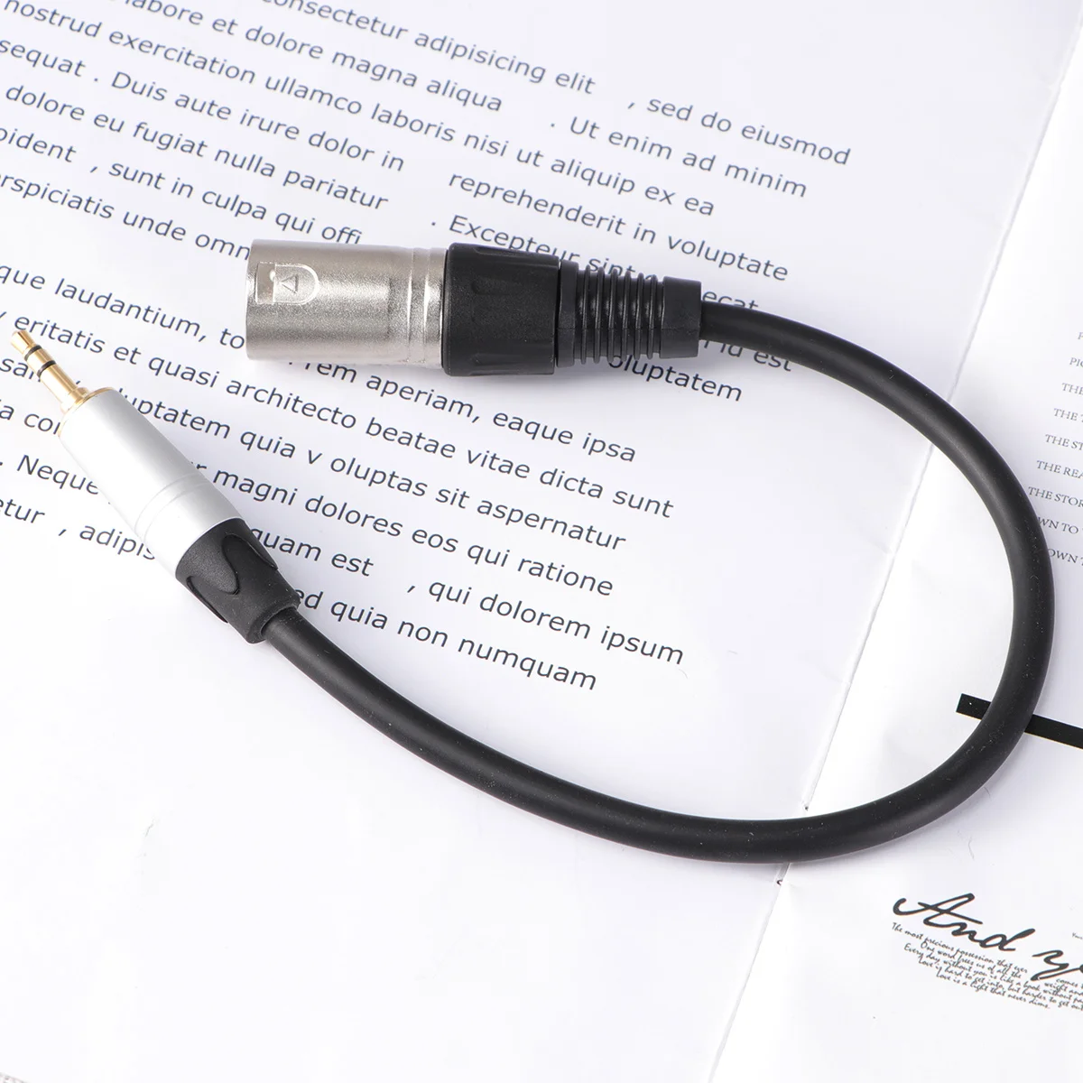 

0.3m Stereo 3.5mm Male to Xlr Male Audio Cable Mic Signal Splitter Adapter for Camera Computer Amplifier Speaker Use
