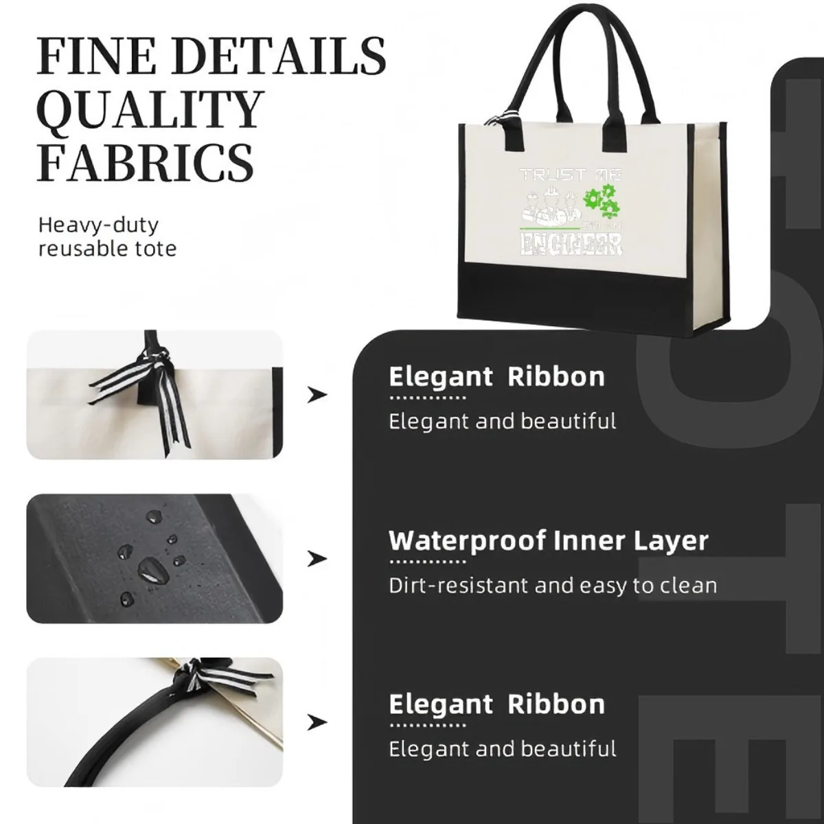 ثق بي أنا مهندس 2026 وصول جديد موضة عملية واسعة قابلة لإعادة الاستخدام حمل حقيبة نمط طباعة 2 لهجة الثقيلة كبيرة Sho