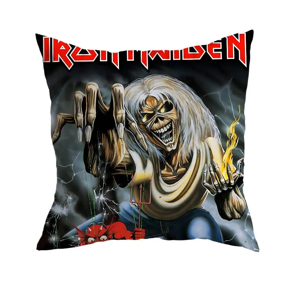 Band H-Iron Maiden-W pillowcase casual style decoration, suitable for home decoration (excluding pillow core)