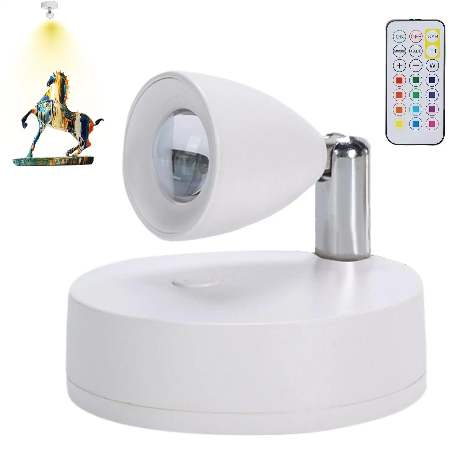 Wireless Uplighting For Plants Remote Control Rechargeable Accent Spotlights Battery Powered LED Indoor Uplighting for Art