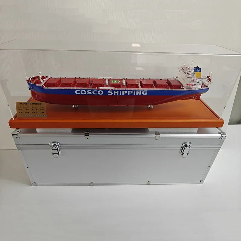 Modelo de barco contenedor, transportador marítimo terminado, 60cm, ABS, modelo de barco de carga, regalo de barco, simulación de adornos estáticos, exposición conmemorativa
