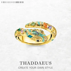 Anillo de serpiente mágica dorada, joyería clásica de moda europea para mujer, regalo en plata de ley 925