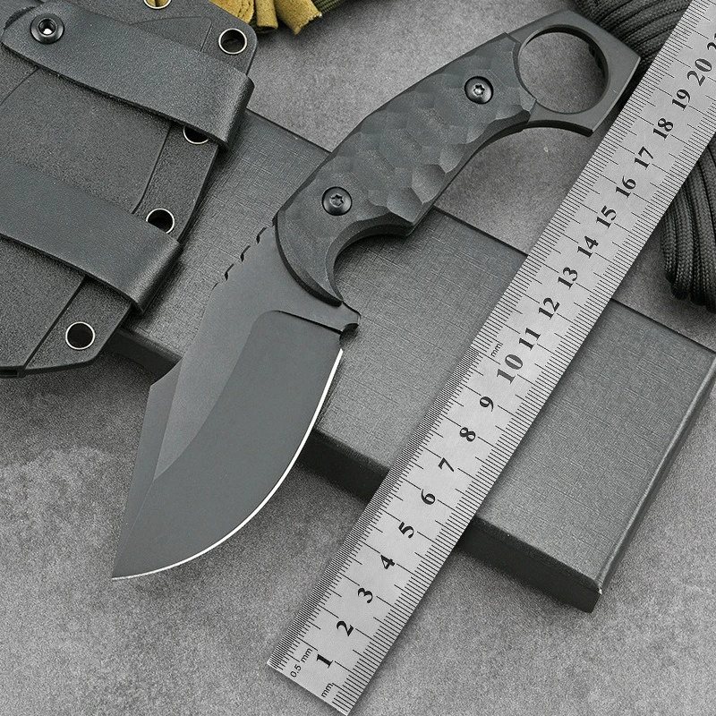 

Self-defense 633 Straight Fixed Blade Survival Tactical Outdoor Camping Knife Hunting Pocket Military Knives Black Coating Blade