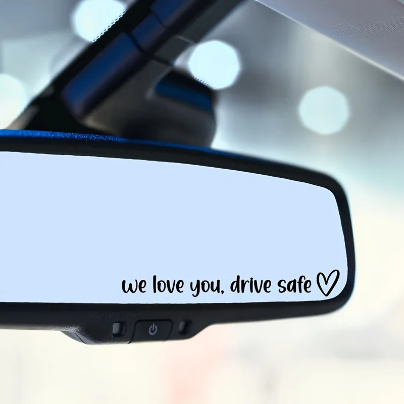 2Pcs We Love You Drive Safe Rearview Mirror Car Decal, Suitable for Car Windows, Bumpers, Laptops & Walls