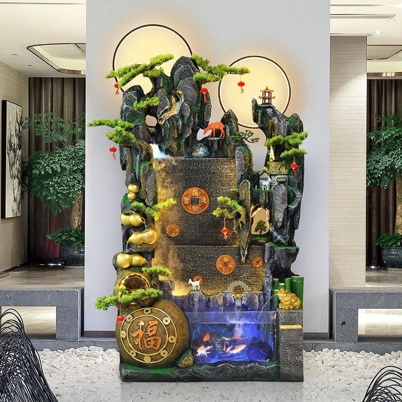 Fountain Fish Pond Landscaping Office Living Room Balcony Club Fish Tank Opening