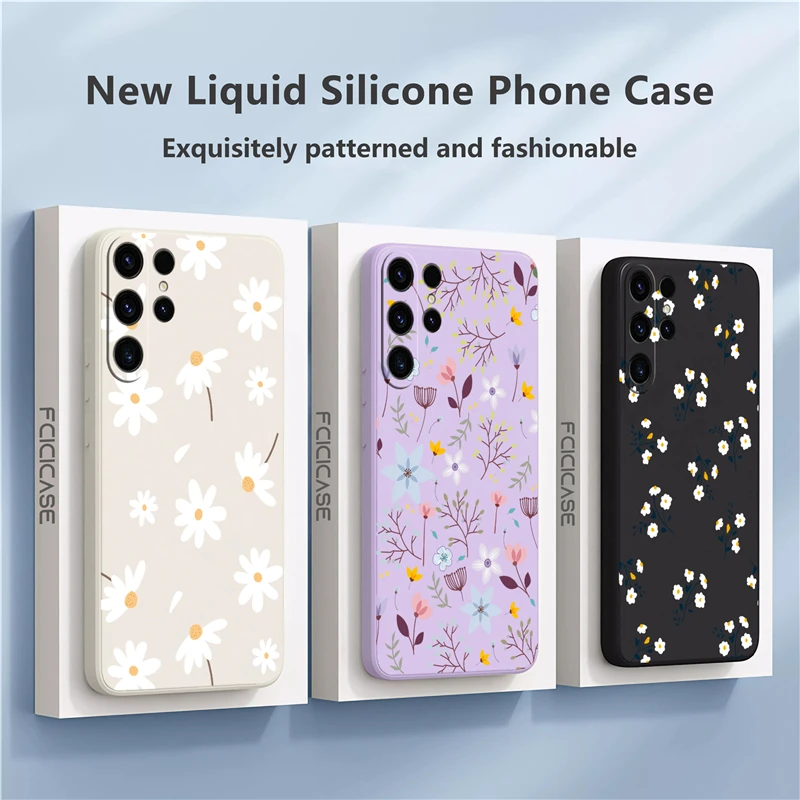 S23 Ultra Painting Liquid Flower Case For Samsung Galaxy S23 S22 S21 Plus S20 FE S10 Lite S8 S9 S10 Plus Silicone Cover