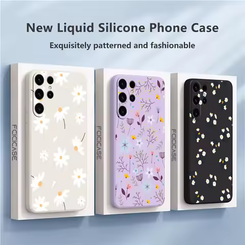 S23 Ultra Painting Liquid Flower Case For Samsung Galaxy S23 S22 S21 Plus S20 FE S10 Lite S8 S9 S10 Plus Silicone Cover