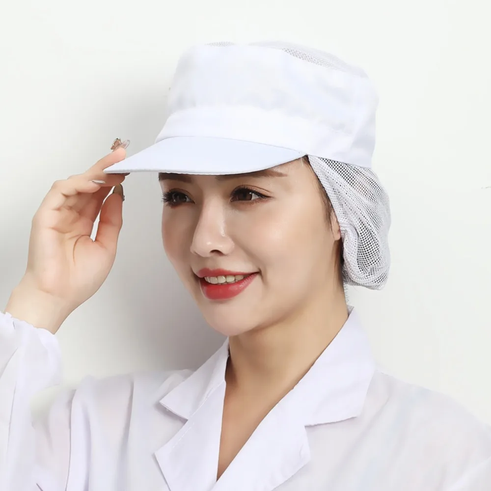 2pcs Mesh Workshop Hat Adjustable Anti-hair Loss Catering Staff Cap Full Cloth Resuable Dust Proof Work Caps Warehouses