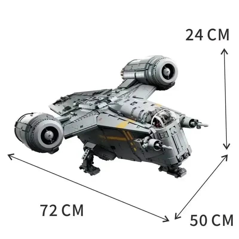 2026 In Stock 6187PCS Spacecraft Model Star Interstellar Conflict Ship Building Blocks Large Razor Crest Toys Birthday Presents