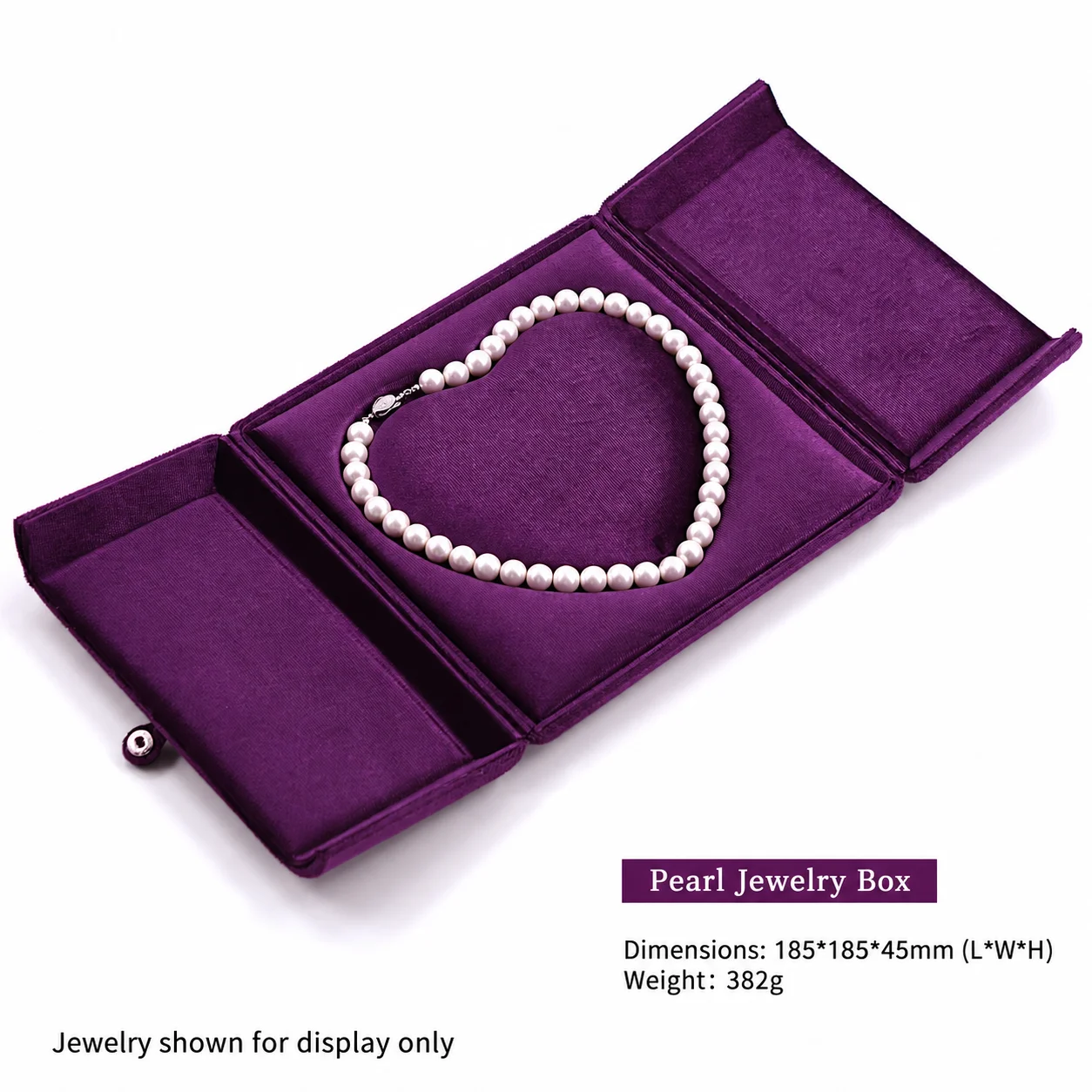 Velvet Double Open Elegant Purple Jewelry Box for Ring Necklace Bracelet Pearl Necklace Premium Jewelry Packaging Storage Case