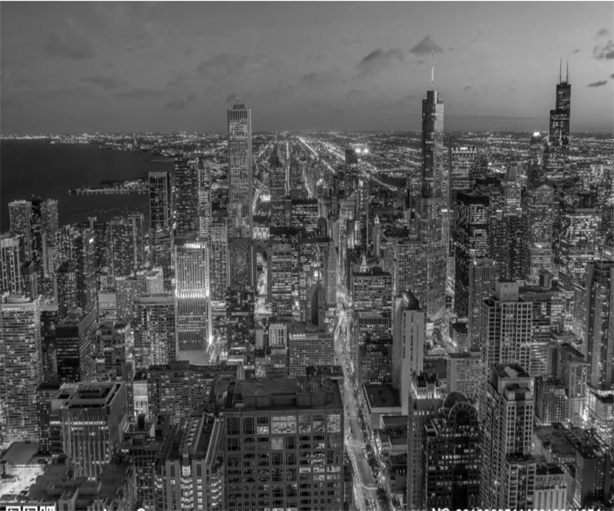 Customized Size Wallpaper Black and White Night Scene London Bridge Lighting Night Scene Wallpaper Architecture 3d murals