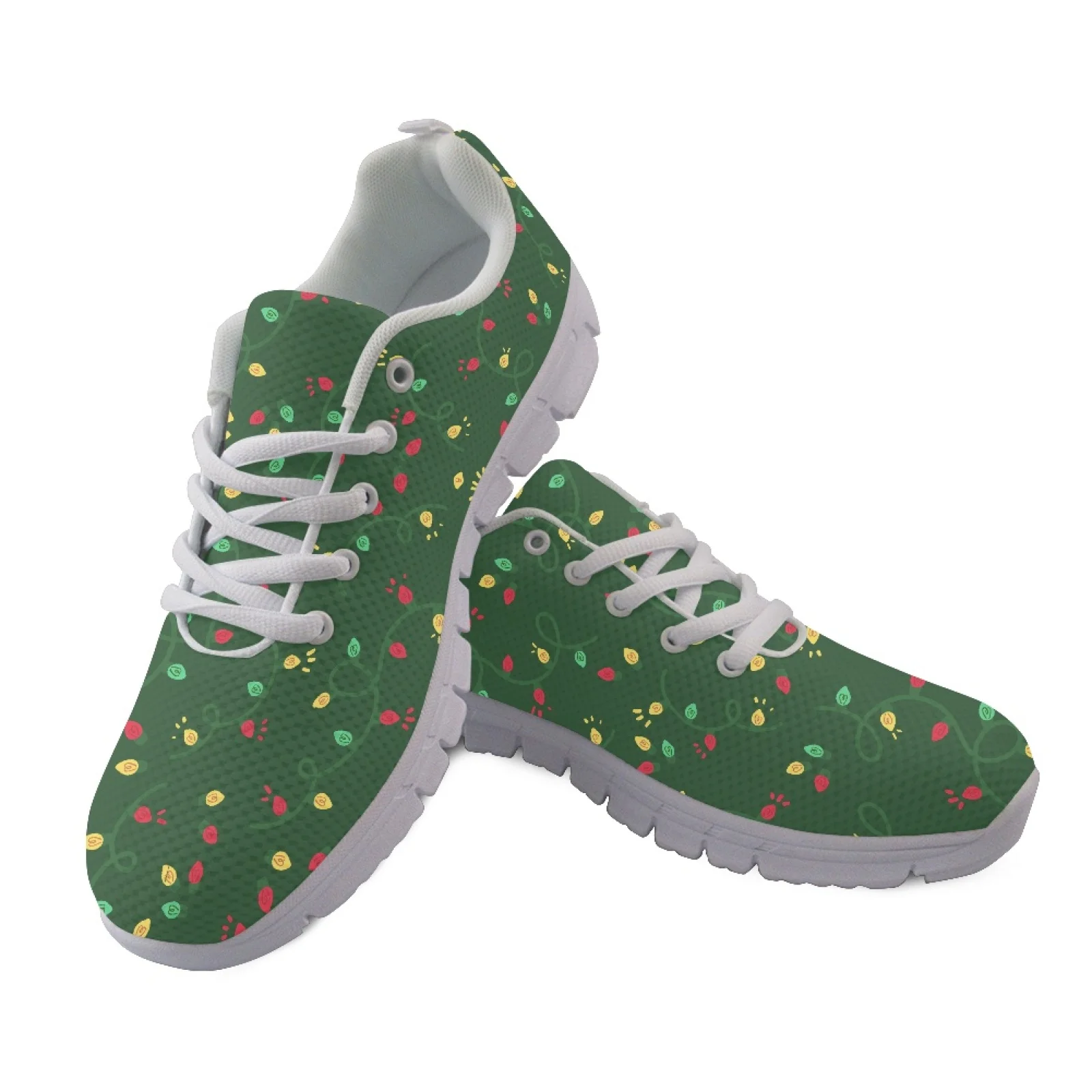 Coloranimal Christmas String Light New Design Casual Walking Sneakers Men Mesh EVA Sole Tennis Running Shoes Athletic Trainers