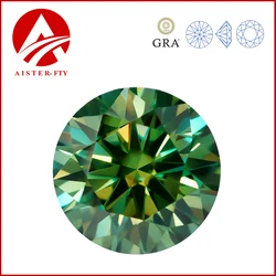 Never Fade Yellowish Green Moissanite Stone 0.5-18.0mm Moissanita Loose Gemstones Pass Diamond Tester with GRA Certificate