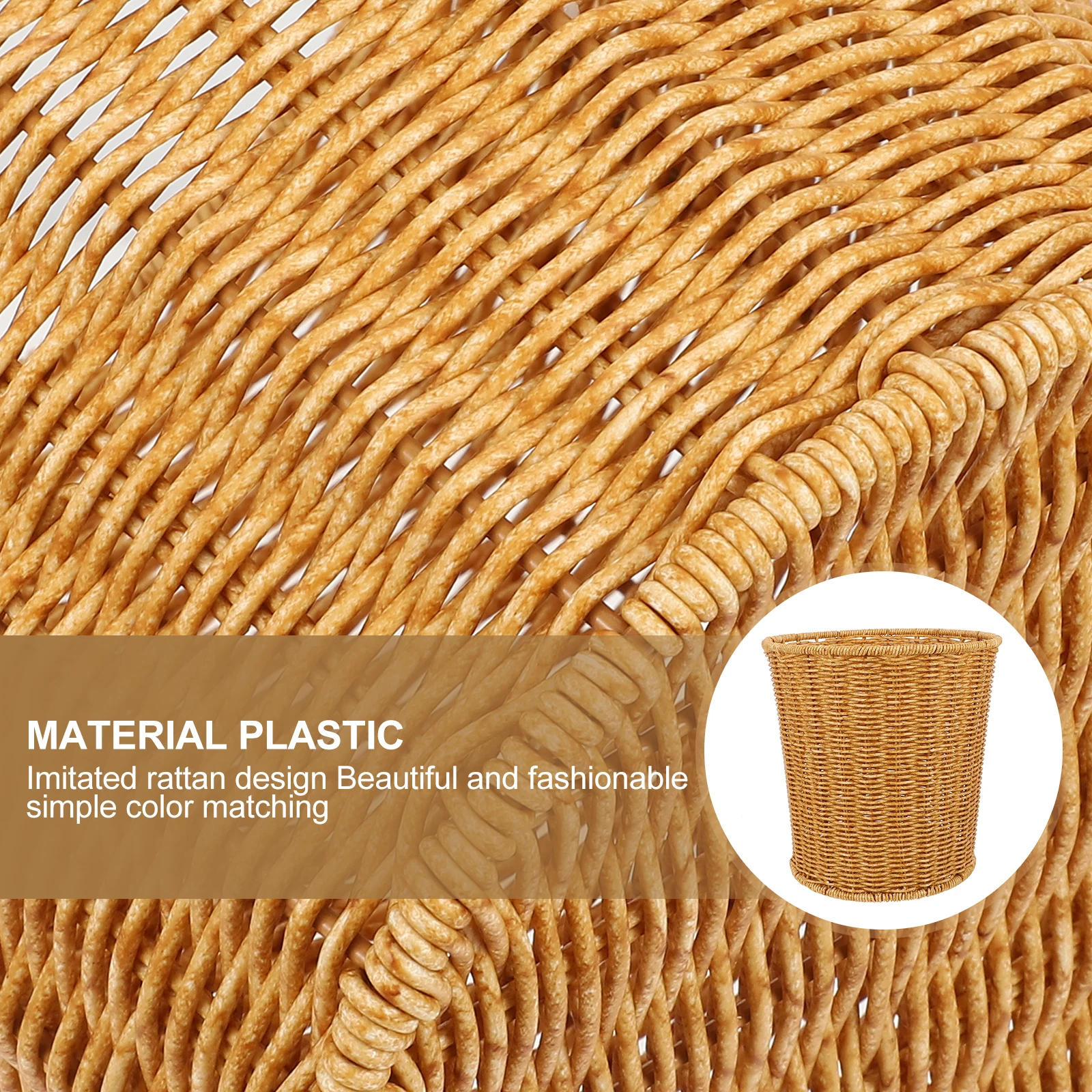 

Wicker Storage Basket Large Bucket Laundry Baskets Plastic Fruit Imitation Rattan Waste
