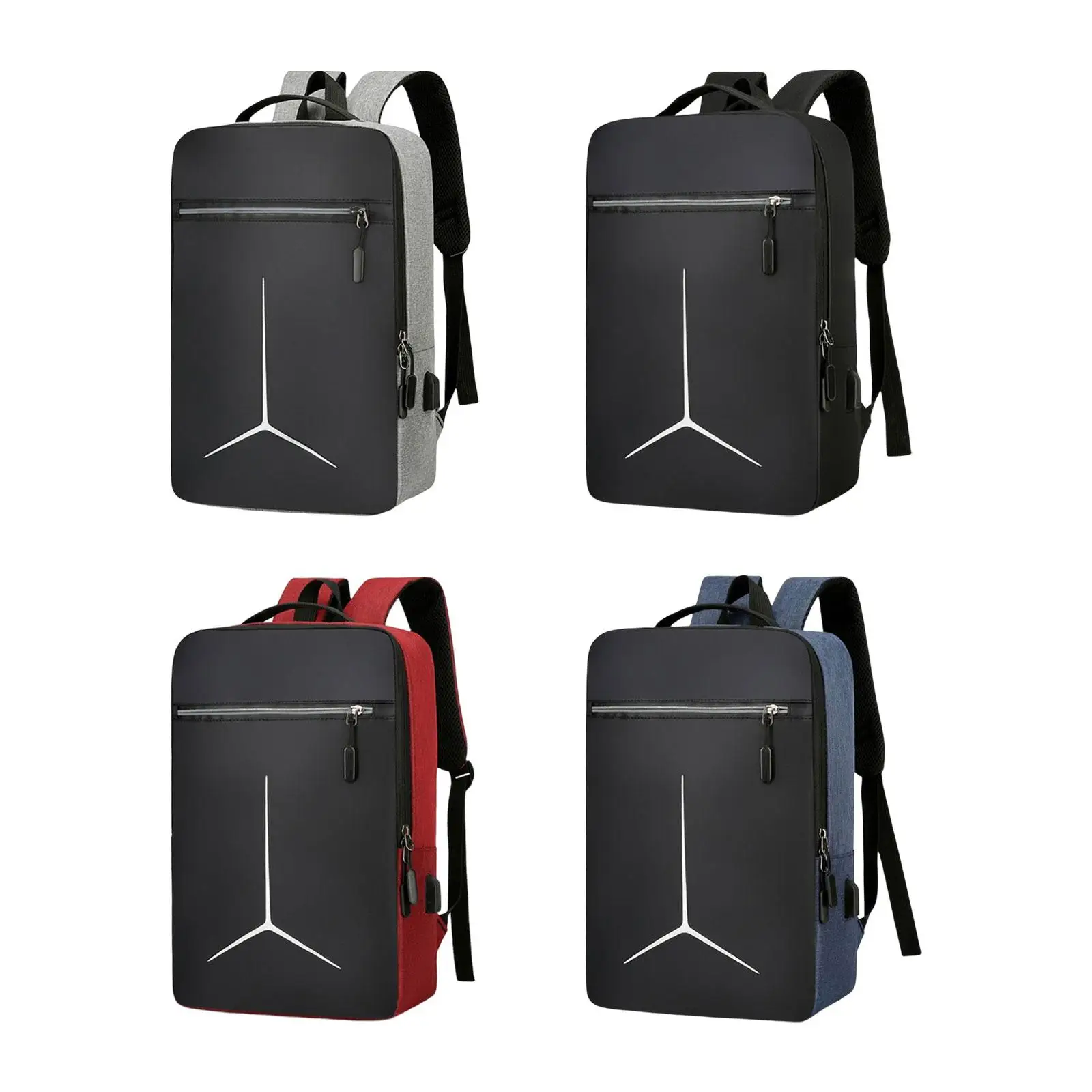 Mochila Laptop Respirável, Alças ajustáveis, Porta usb, Negócio