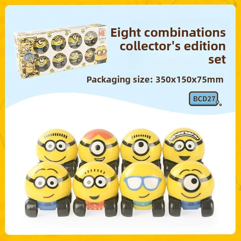 Trem de brinquedo fofo dos Minions, carrinho pequeno de inércia, divertido para meninos e meninas do jardim de infância, produto de anime e filme, pre