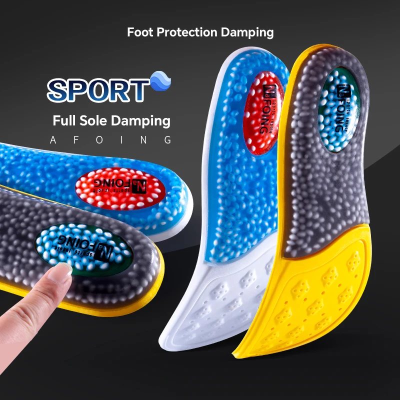 1 Pair Sports Insole Shock Absorption High Elasticity Air Cushion Sports Comfortable Basketball Arch Support Insole