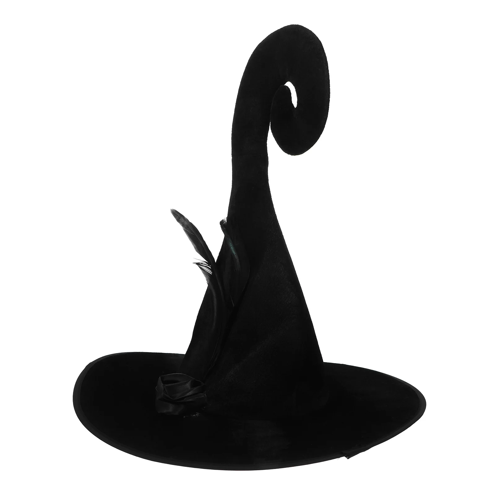 

Golden Velvet Halloween Costume Prop Large Cap Party Accessory Safe Comfortable Washable Reusable Halloween Design Witch Hat