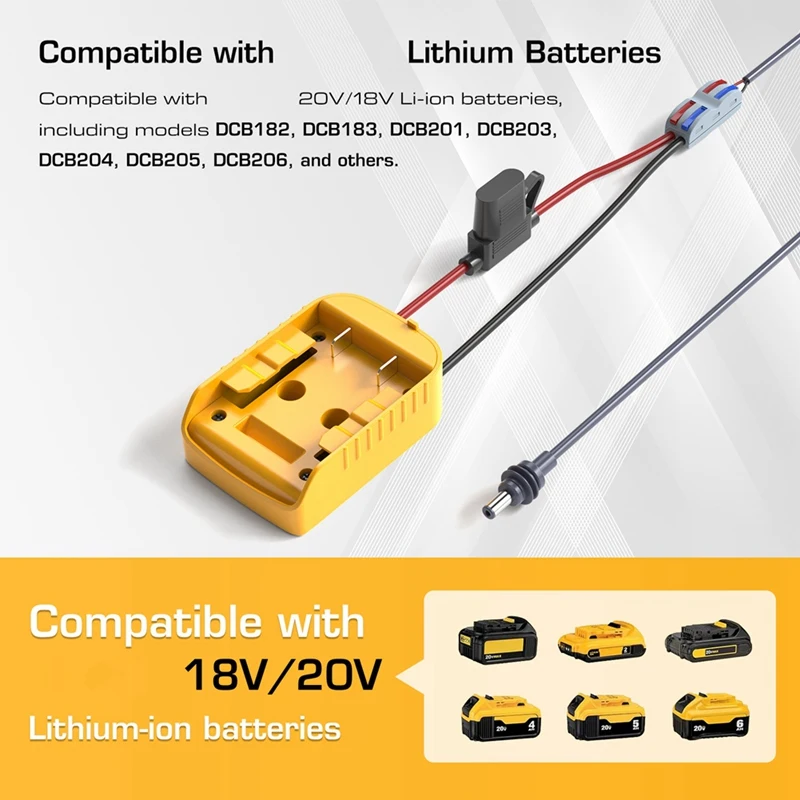 For Starlink Mini Power Cable 2M For Dewalt Battery Charger Adapter To DC Power DCB-18V/20V Cable Cord Plug