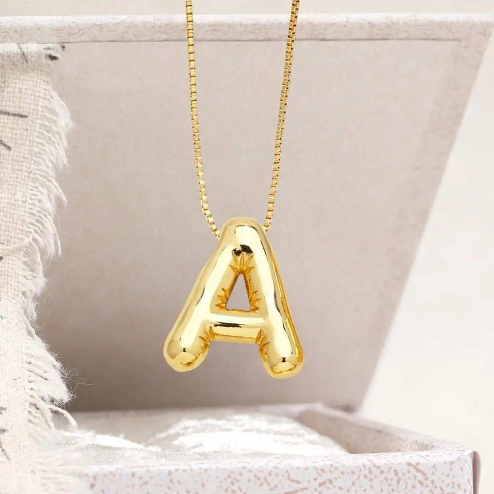 Letter Pendant Necklace Snake Bone Chain Pendant Adjustable with Extended Chain Golden Color Women Neck Jewelry Gift