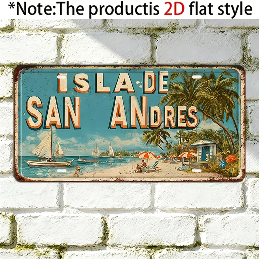 2D Flat, [2D Flat] 2D Plane - Only for Decoration. Retro Distressed Metal Outdoor Decorative Sign & Wall Decoration from San