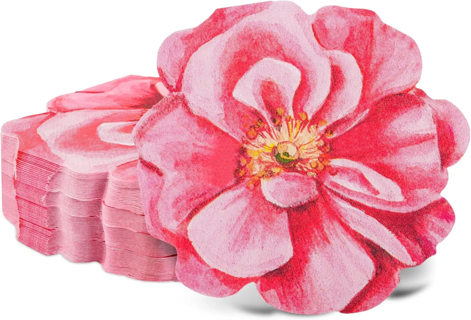 100 Servilletas de Papel Florales Rosas Desechables con Forma de Flor para Fiestas, Bodas, Baby Shower