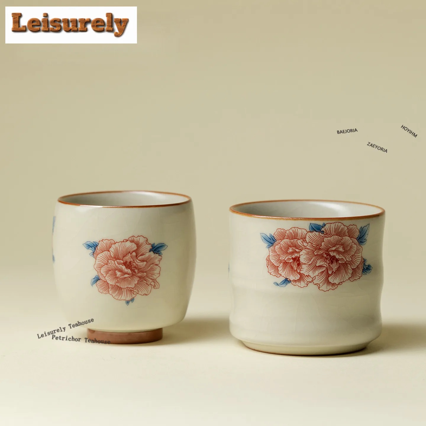 Taza de té de 100ml de cerámica Ru Kiln Hibiscus Mutabilis, juego de tazas de té antiguo, taza personal para degustación de té, tazas Chazhan Master, juego de té chino
