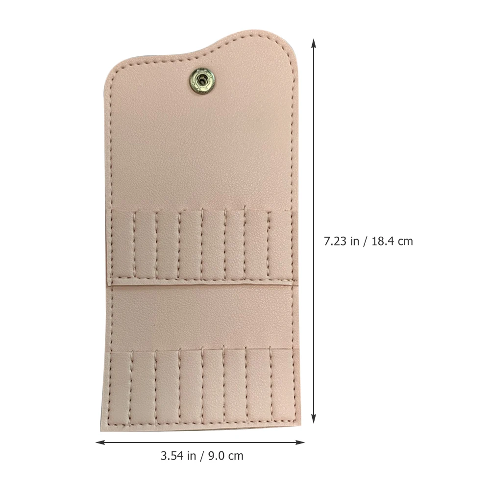 

16-Hole Nail Drill Bits Holder Pink PVC Material Storage Bag for Manicure Grinding Heads Organizers Tools Container
